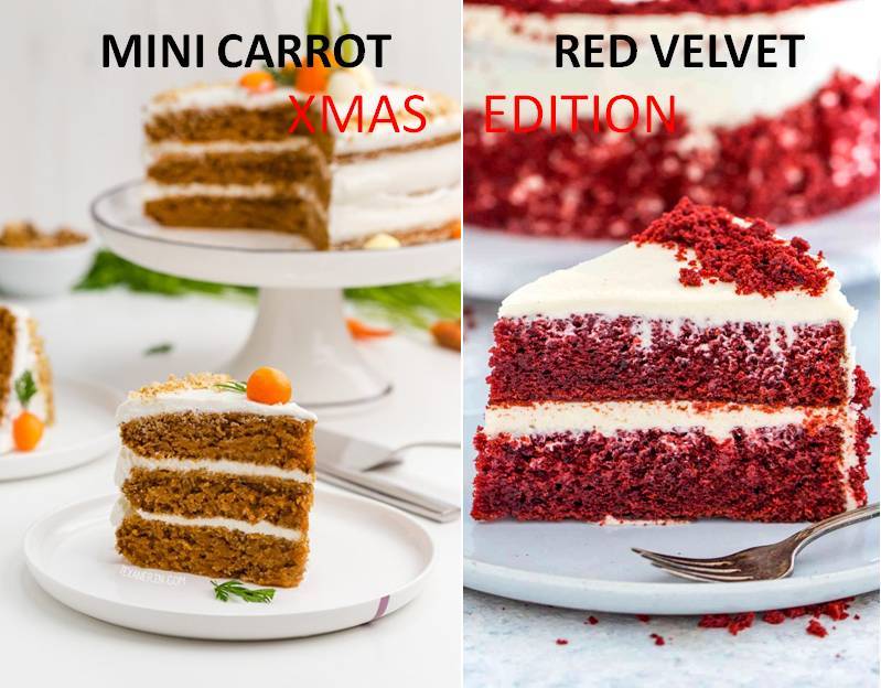 MINI CARROT AND RED VELVET CAKE - XMAS EDITION