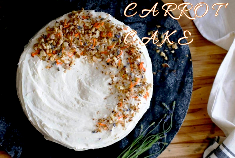 CARROT CAKE ΜΕ ΠΑΓΩΤΟ ΒΑΝΙΛΙΑ ΚΑΙ ΣΑΛΤΣΑ ΠΟΡΤΟΚΑΛΙ ΚΑΝΕΛΑ