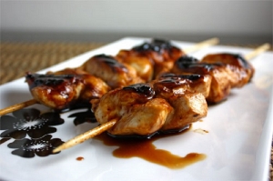 Σουβλάκι με teriyaki σως και ρύζι basmati